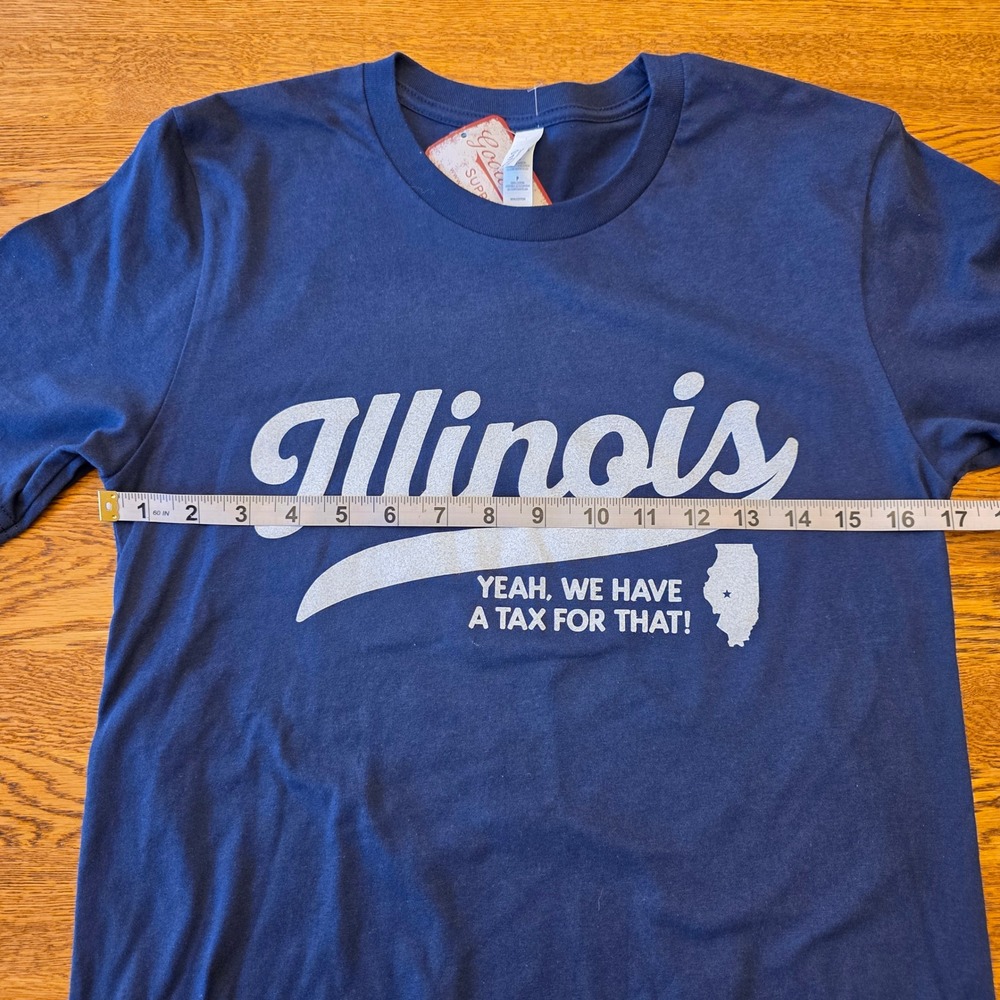 NWT Goose Island Illinois Tax For That Navy Blue Graphic T-Shirt Mens Small - Picture 7 of 10